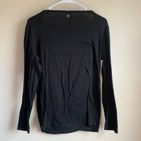 Gaiam Black Draped Long Sleeve Tee T-shirt - Picture 5 of 6